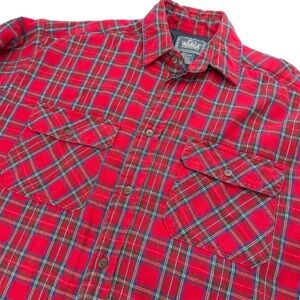 Vintage Woolrich Red Plaid Flannel Insulated Quilted Shirt Jacket Size Large